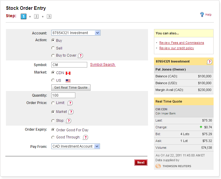How to Place a Stock Trade - Step 1