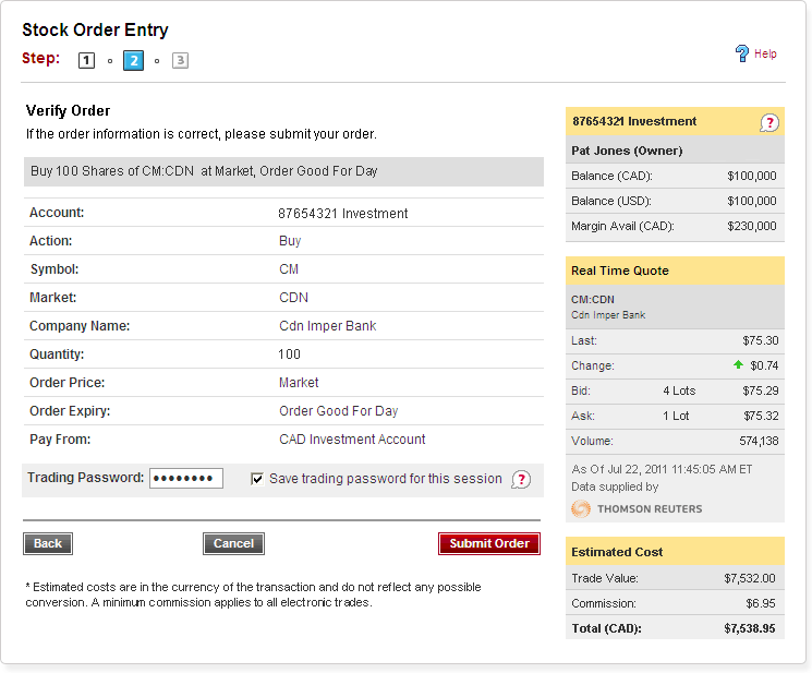 How to Place a Stock Trade - Step 2